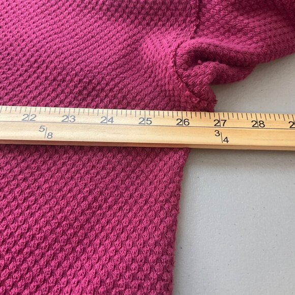 We The Free XL Sweatshirt Top Burgundy Queen Pomegranate Waffle Knit Cropped - Picture 3 of 8
